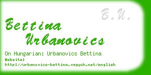 bettina urbanovics business card